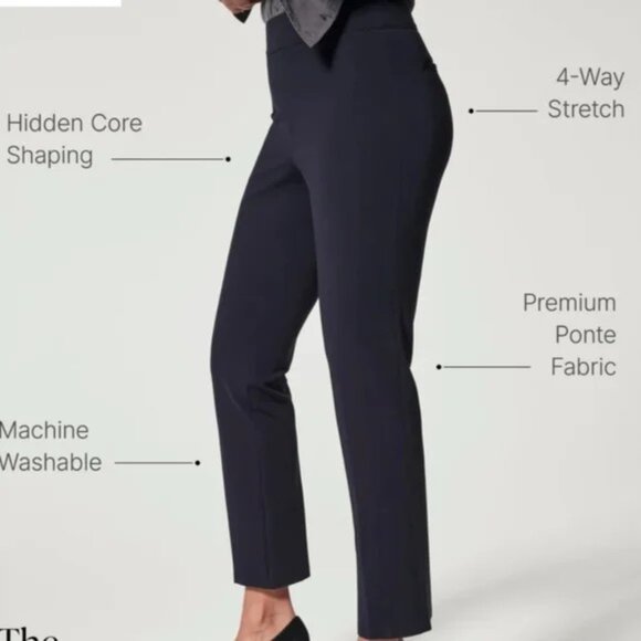 SPANX PETITE PERFECT SLIM PANT SLIM STRAIGHT BLACK NEW WITH TAGS SMALL P - Picture 5 of 11